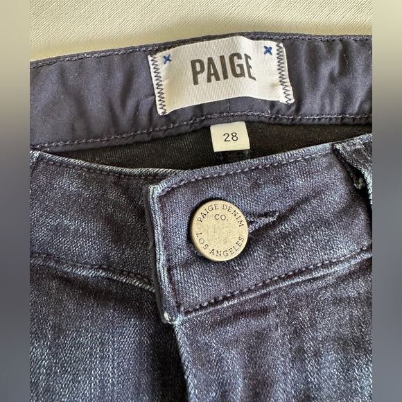 Paige Skyline Straight Denim Jeans in Dark Blue Color Size 28 - Picture 2 of 10